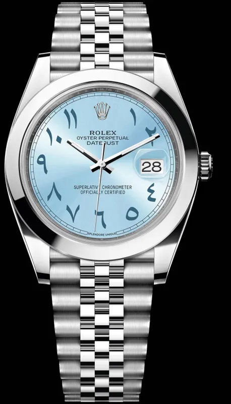 Rolex Datejust 41mm Steel Ice Blue Arabic Dial Custom 126300 — фото 4