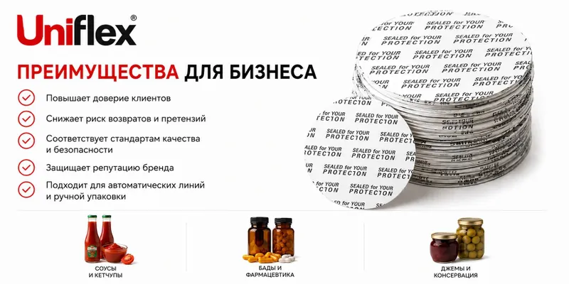 Индукционная мембрана для упаковки | Контроль вскрытия флексопечать 2