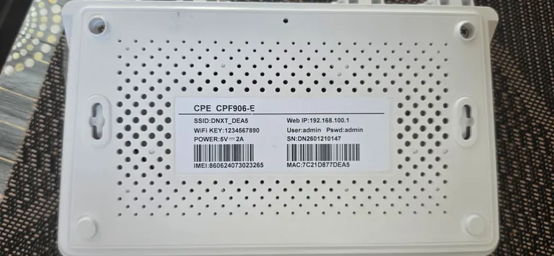 DNXT CPE CPF906-E Wi‑Fi 6 4G 5G modemi 2 DNXT CPE CPF906-E Wi‑Fi 6 4G 5G modemi 2