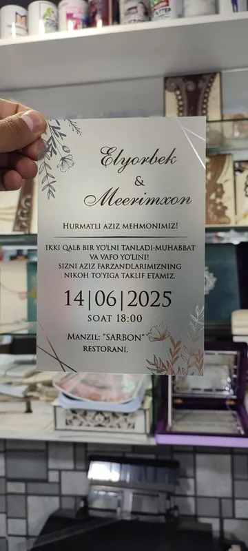 Taklifnomalar prozrachniy, таклифномалар