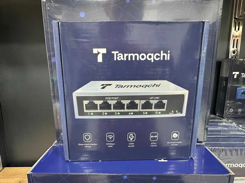 Коммутатор Tarmoqchi PoE SWITCH подключение камер kamera video свитч — фото 2