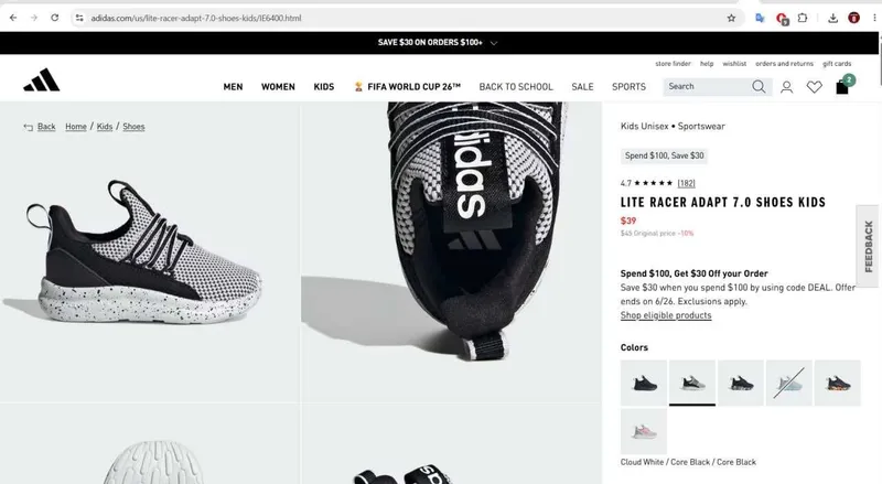 Новые оригинальные детские кроссовки Adidas Размер: 21 — фото 6
