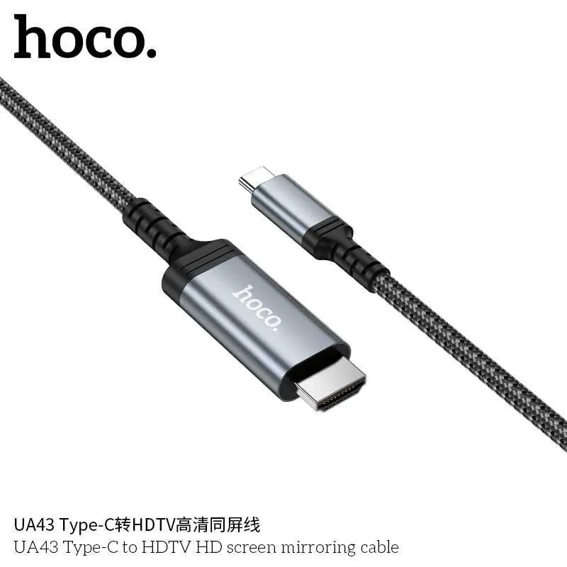 Hoco UA43 Кабель HDMI to Type-C Full HD (4K/2K) 1.8м Screen Mirroring 4 Hoco UA43 Кабель HDMI to Type-C Full HD (4K/2K) 1.8м Screen Mirroring 4