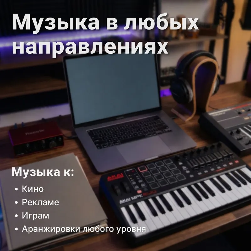 Пишу музыку для кино, игр и рекламы Пишу музыку для кино, игр и рекламы