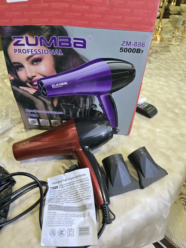 Zumba ZM-886 — Профессиональный фен для волос, 5000w — фото 1