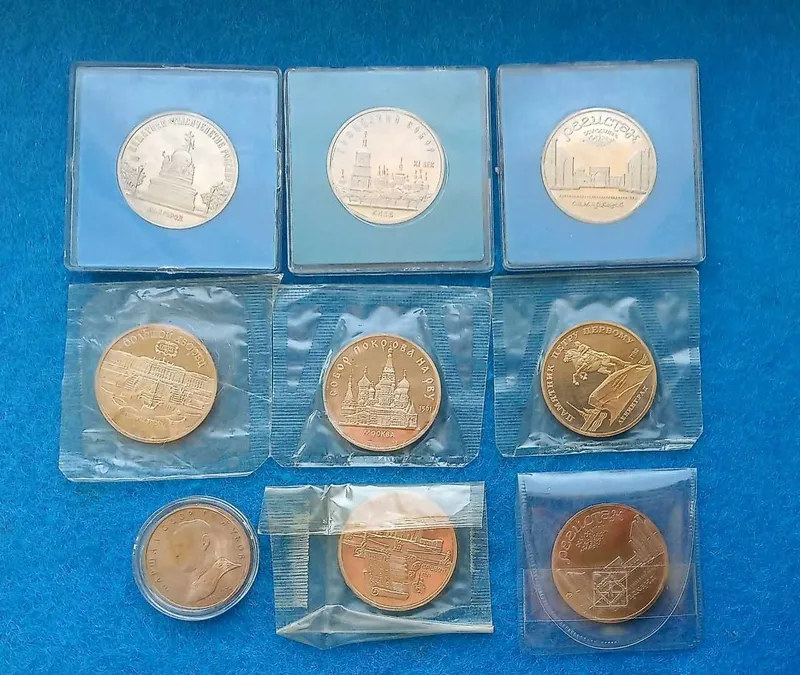 монеты юбилейных рубли СССР (UNC) и ПРУФ в количестве 8 штук — фото 1
