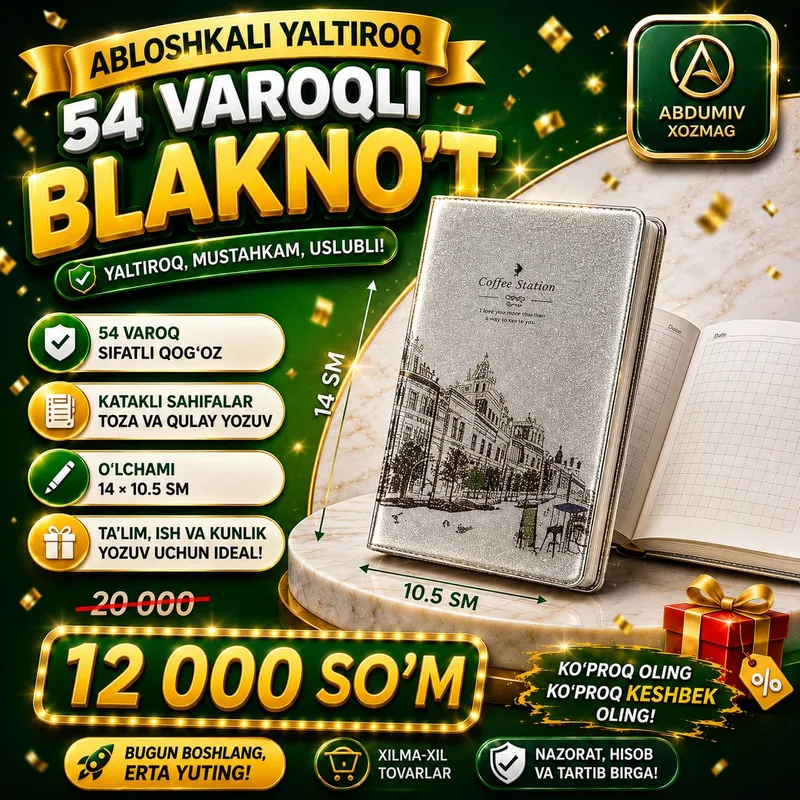 ABLOSHKALI YALTIROQ 54 VAROQLI BLAKNO'T DAFTAR 1 ABLOSHKALI YALTIROQ 54 VAROQLI BLAKNO'T DAFTAR 1