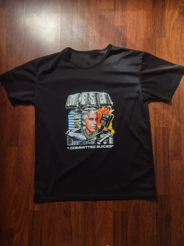 RIP Epstein / Jeffri Epshteyn futbolkasi 1 RIP Epstein / Jeffri Epshteyn futbolkasi 1