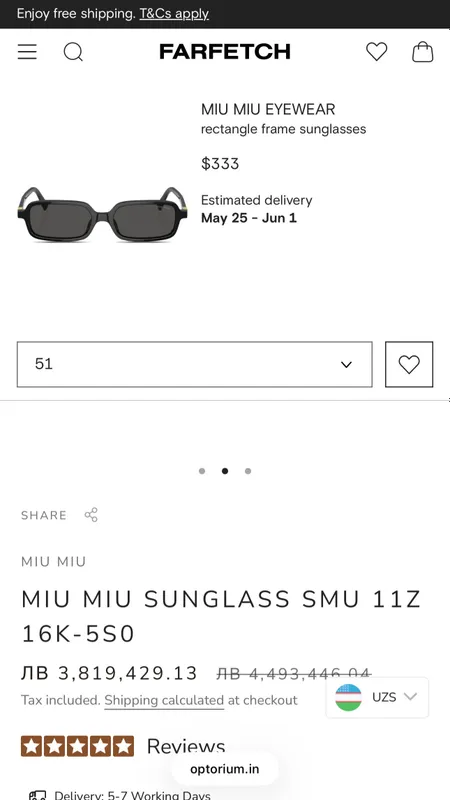 MIU MIU brendining original quyosh ko‘zoynagi 4 MIU MIU brendining original quyosh ko‘zoynagi 4