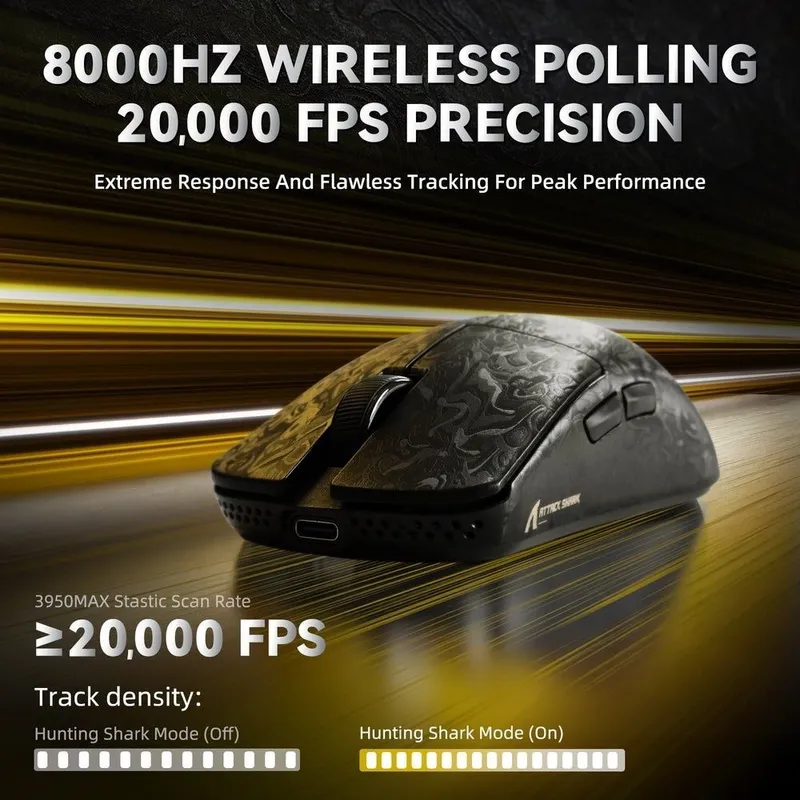 [Мишка] ATTACK SHARK R11 ULTRA Carbon Fiber Wireless 8K PAW3950M