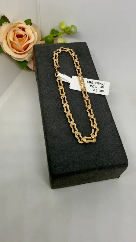 Braslet 583 proba qizil tilla uzunligi 19 sm