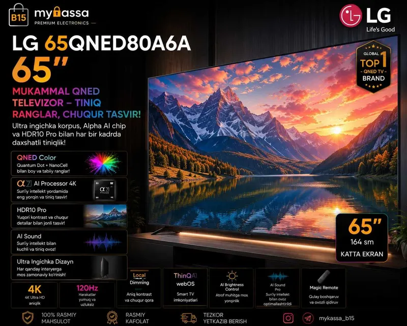 LG 65QNED80A6A / Dastavka / new