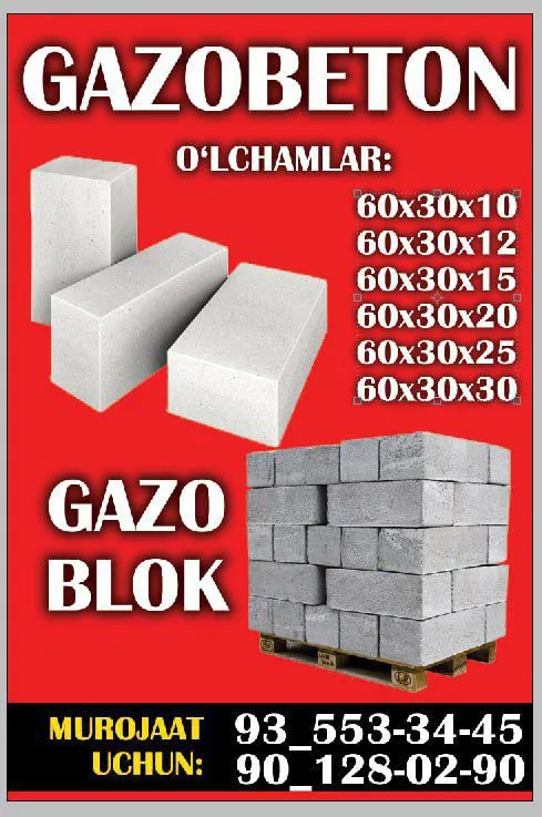 GAZOBLOK ISHLAB CHIQARUVCHI