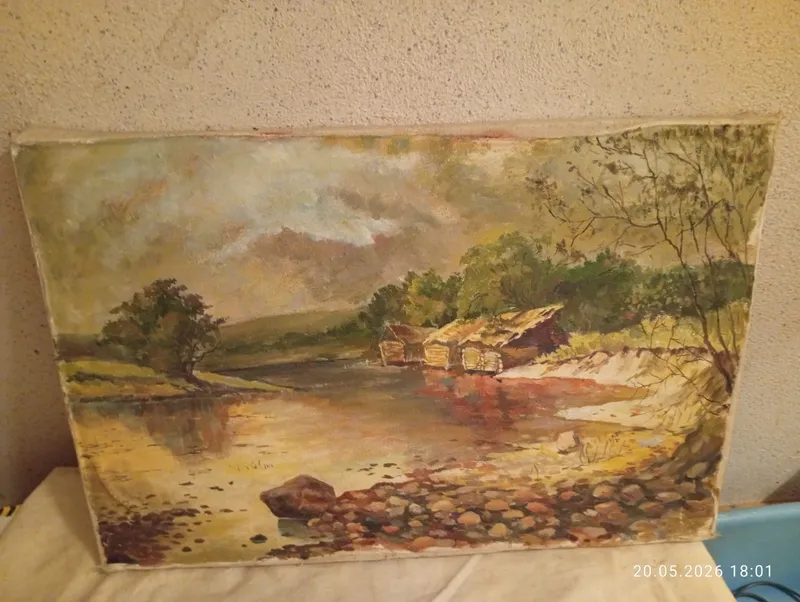 картина, пейзаж деревенский.