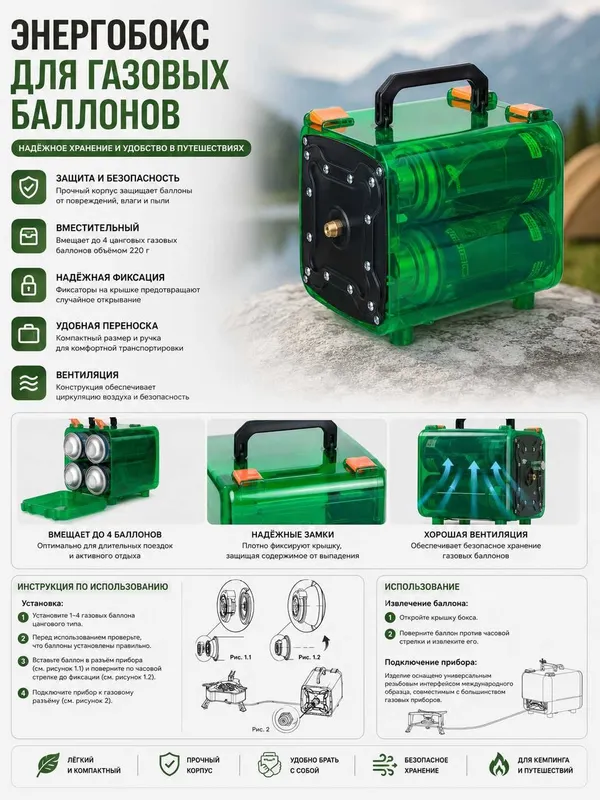 Складная туристическая газовая плита