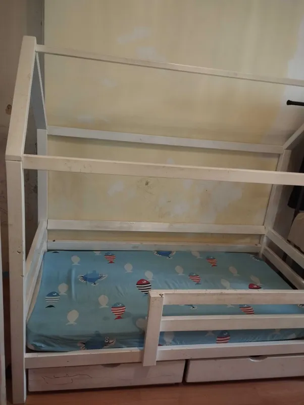 Домик кровать детская 160×80 с матрасом беспружинным