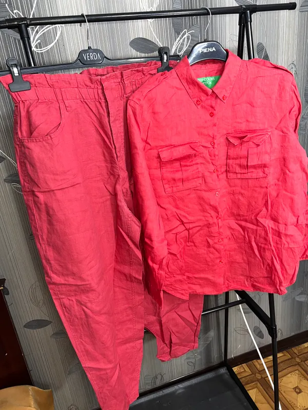Льняной костюм Benetton 8