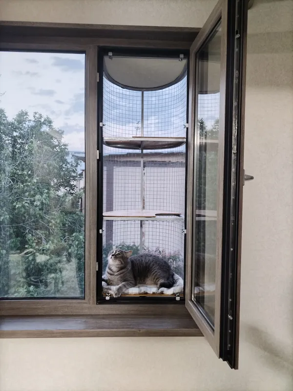 Mushuklarga qarshi himoya, mushuklar uchun balkon. 2