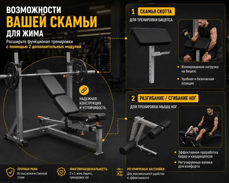 Регулируемая скамья для жима лежа. Ko‘p holatli skameyka 5 Регулируемая скамья для жима лежа. Ko‘p holatli skameyka 5