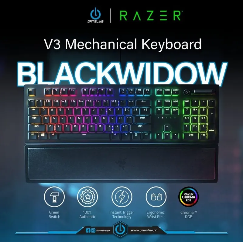 Razer Blackwidow V3 Green свитчи Механическая Проводная Клавиатура