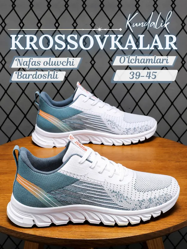 Krasovkalar erkaklar uchun, 3 xil rangda, optom