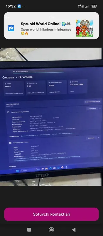 Ryzen 5 5500 + GeForce 1060 5GB asosidagi ПК yig‘ma 5
