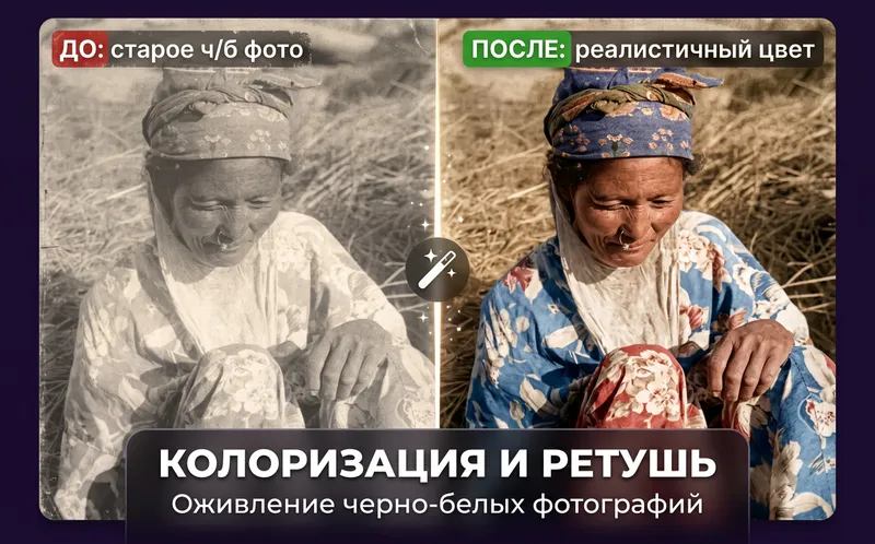 Реставрация старых фото / ретушь / колоризация 3