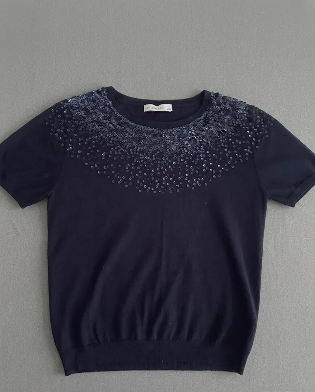 Изящный трикотажный топ Zara Knit с пайетками
