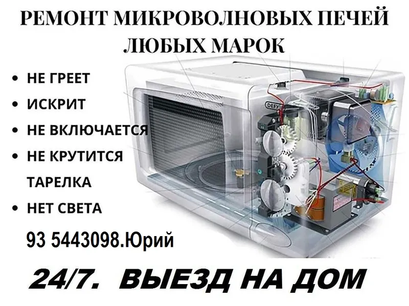 Ремонт микроволновых печей.Выезд 24/7. Гарантия. — фото 1