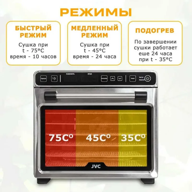 Дегидратор для овощей и фруктов и мяса JVC 7 листов, гарантия 1 год. — фото 2