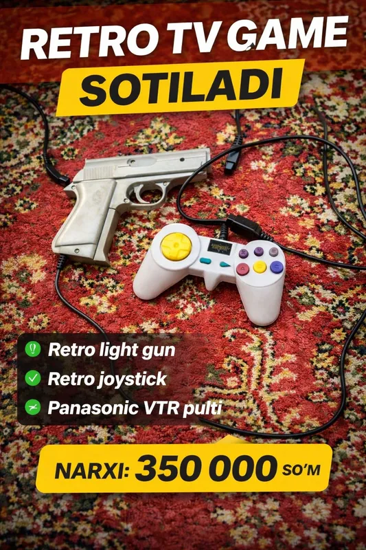RETRO TV GAME SOTILADI Retro light gun (pistolet) + retro joystick