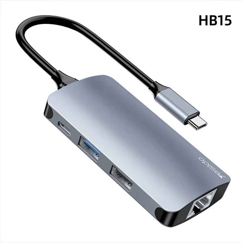Yesido HB15 USB Type-C Hub 6-in-1 [Многофункциональный адаптер] 5