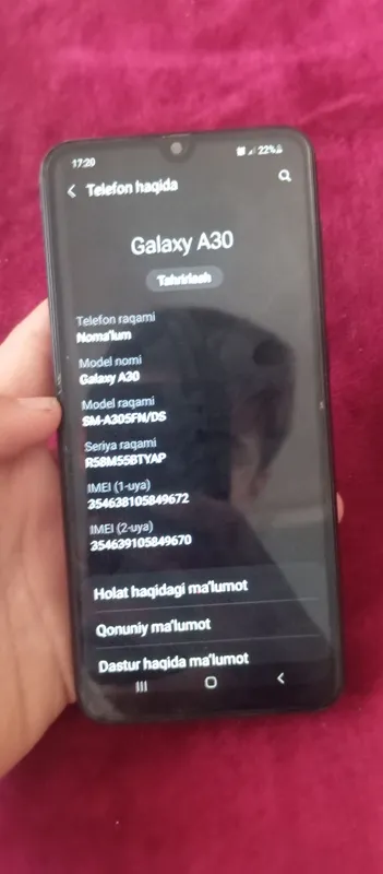 Samsung galaxy A30