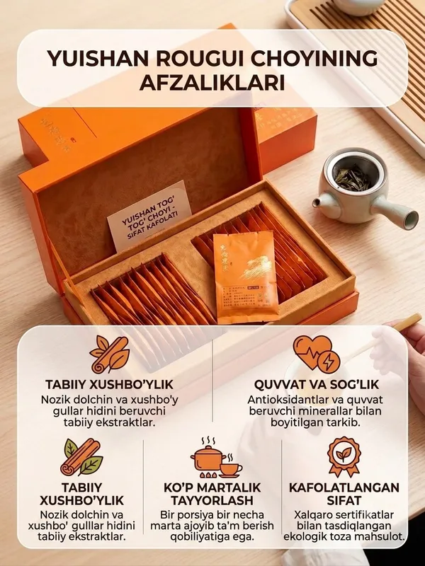 Wuyi Rougui: elit xitoy choyi, sovg‘abop qutida. 3 Wuyi Rougui: elit xitoy choyi, sovg‘abop qutida. 3