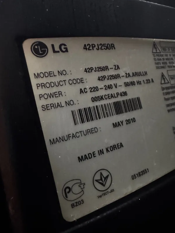 Телевизор LG 42PJ250R — фото 1