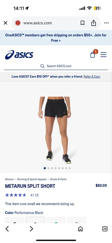 ASICS ayollar shortilari 1