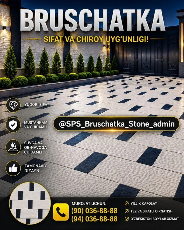 Premium Dizayn va Yuqori Sifat: Tabiiy Toshdan Bruschatkalar! 7