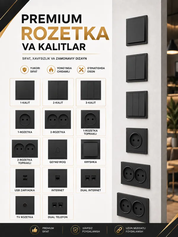 Zamonaviy dizayndagi rozetkalar va kalitlar 1 Zamonaviy dizayndagi rozetkalar va kalitlar 1