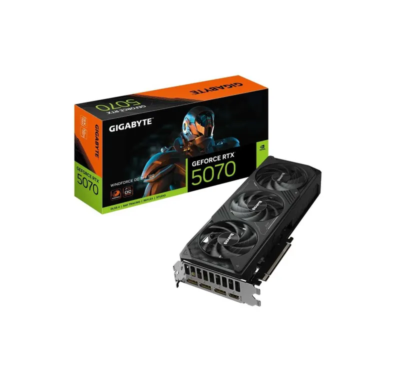 GIGABYTE RTX5070 12GB Windforce OC videokartasi 1 GIGABYTE RTX5070 12GB Windforce OC videokartasi 1