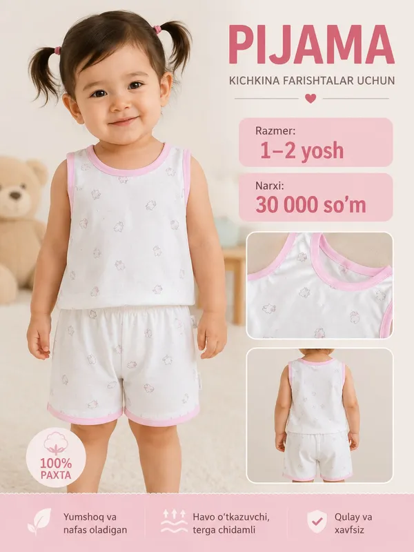 pijama kichkina.qizchalaga