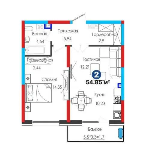 ПРЕМИУМ 2ком квартира VOHA спец.скидка 18% Успейте - ПВ 25 257у.е (KS) — фото 8