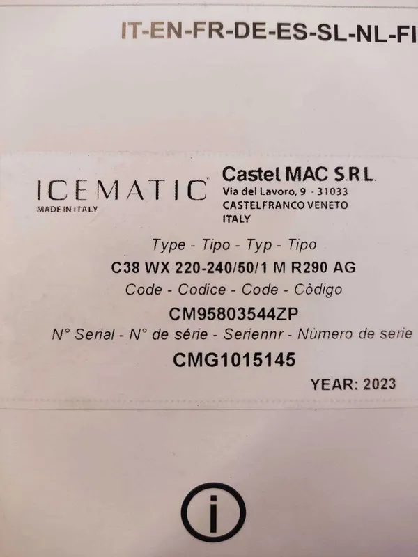 льдогенератор Icematic C38 WX, Италия, 38 кг/сутки — фото 1