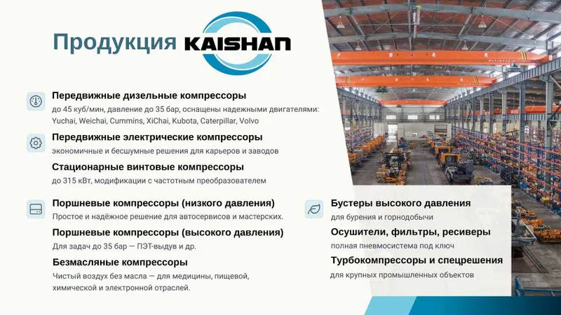 Дизельный передвижной воздушный компрессор KAISHAN 20 бар– 18 м3/мин — фото 2
