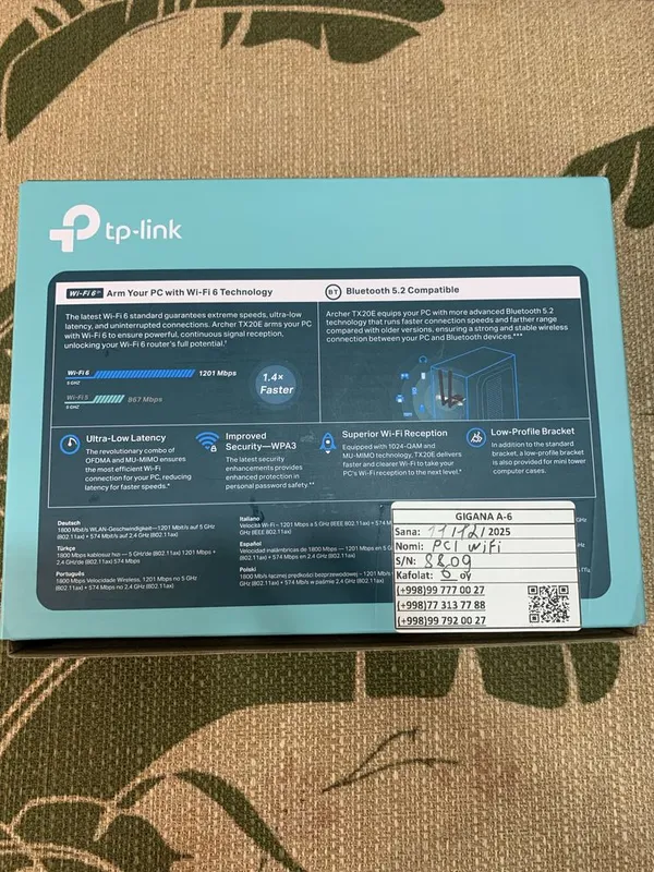 Tplink Archer TX20E AX1800 2
