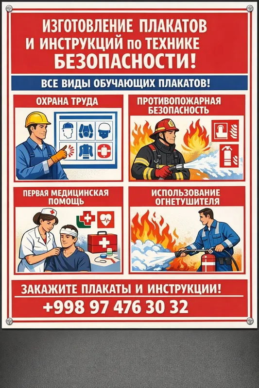 Плакаты и инструкции по технике безопасности под заказ