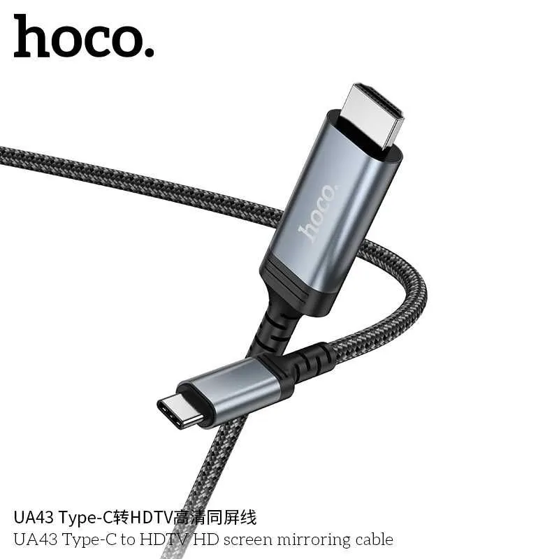 Hoco UA43 Кабель HDMI to Type-C Full HD (4K/2K) 1.8м Screen Mirroring 6 Hoco UA43 Кабель HDMI to Type-C Full HD (4K/2K) 1.8м Screen Mirroring 6