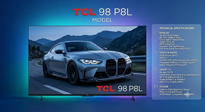 98" TCL P8L QD-Mini-Led 144hz Game mode televizor