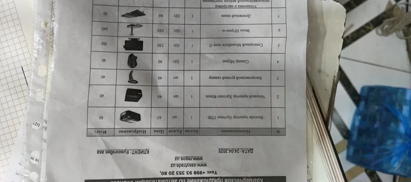 Mana bilok, chek prentir, tarozi, 2d skaner holati ideal