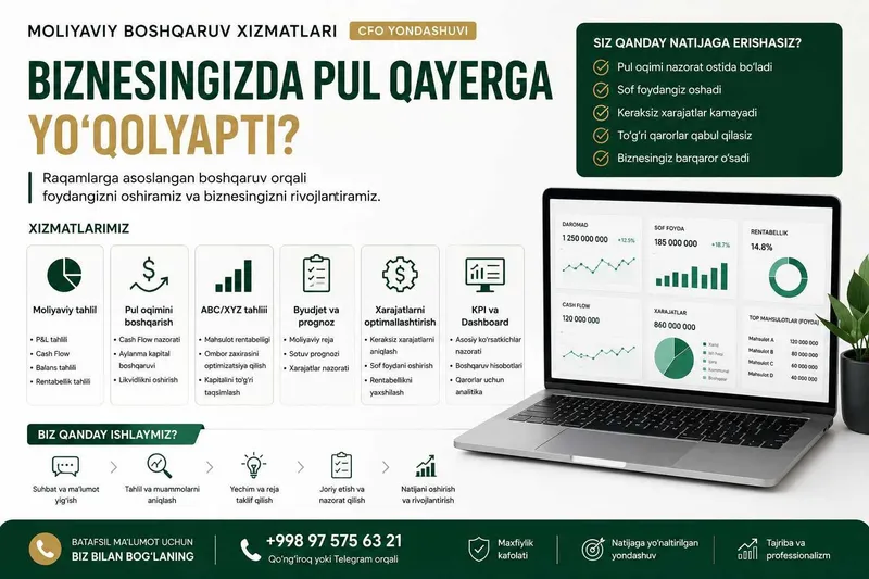 Biznes uchun moliyaviy tahlil va konsultatsiya xizmati Biznes uchun moliyaviy tahlil va konsultatsiya xizmati