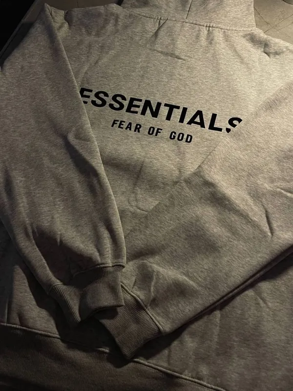 Худи ESSENTIALS серое / Oversize / Премиум качество — фото 3